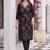 women floral embroidered regular thread work kurta with trousers
