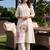women floral embroidered regular sequinned kurta with palazzos