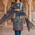 women printed regular cotton kurta with trousers & with dupatta