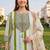 women floral printed regular sequinned cotton kurta with trousers & with dupatta