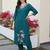 women floral embroidered regular thread work kurta with trousers