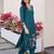 women floral embroidered regular thread work kurta with trousers