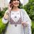 women ethnic motifs embroidered regular thread work cotton kurta with trousers & with dupatta
