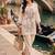 women floral embroidered regular thread work cotton kurta with trousers