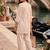 women floral embroidered regular thread work cotton kurta with trousers