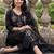 women ethnic motifs embroidered regular thread work liva kurta with trousers & with dupatta