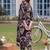 women printed regular cotton kurta with trousers