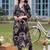 women printed regular cotton kurta with trousers