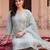 women ethnic motifs embroidered regular thread work kurta with trousers & with dupatta