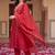 women ethnic motifs embroidered regular thread work kurta with trousers & with dupatta