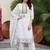 women ethnic motifs embroidered regular thread work cotton kurta with trousers & with dupatta