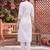 women ethnic motifs embroidered regular thread work cotton kurta with trousers & with dupatta