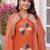 women floral embroidered regular cotton kurta with trousers & with dupatta