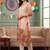 women ethnic motifs printed regular thread work linen kurta with trousers & with dupatta