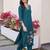 women floral embroidered regular thread work kurta with trousers