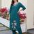 women floral embroidered regular thread work kurta with trousers