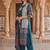 women ethnic motifs printed regular mirror work cotton kurta with trousers & with dupatta