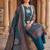 women ethnic motifs printed regular mirror work cotton kurta with trousers & with dupatta