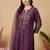 women ethnic motifs embroidered regular kurta with trousers & with dupatta