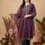 women ethnic motifs embroidered regular kurta with trousers & with dupatta