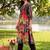 women floral printed regular cotton kurta with trousers