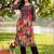 women floral printed regular cotton kurta with trousers
