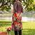 women floral printed regular cotton kurta with trousers
