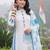 women floral printed regular cotton kurta with trousers & with dupatta