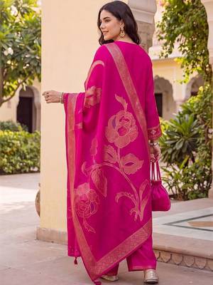 women floral printed regular kurta with palazzos & with dupatta 5