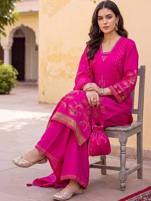 women floral printed regular kurta with palazzos & with dupatta 6