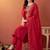 women ethnic motifs embroidered regular kurta with trousers & with dupatta