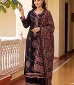 women ethnic motifs printed regular kurta with palazzos & with dupatta
