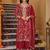 women ethnic motifs embroidered regular kurta with palazzos & with dupatta