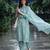 women ethnic motifs embroidered regular thread work kurta with trousers & with dupatta