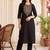 women ethnic motifs embroidered regular thread work cotton kurta with trousers