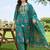 women floral printed regular thread work cotton kurta with trousers & with dupatta