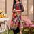 women floral printed regular beads and stones cotton kurta with trousers
