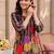 women floral printed regular beads and stones cotton kurta with trousers