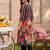 women floral printed regular beads and stones cotton kurta with trousers