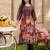 women floral printed regular beads and stones cotton kurta with trousers