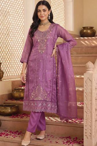 women ethnic motifs kurta with trouser & dupatta