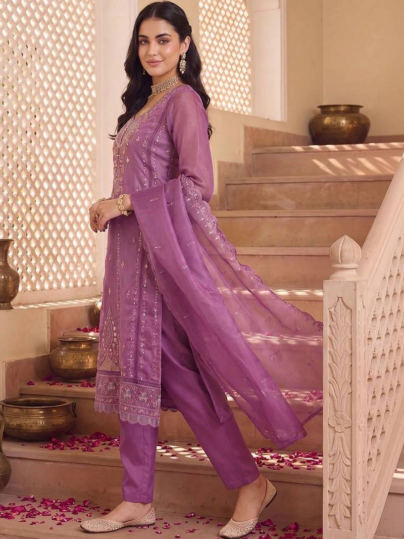 women ethnic motifs kurta with trouser & dupatta