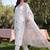 women ethnic motifs embroidered regular thread work cotton kurta with trousers & with dupatta