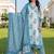 women floral printed regular cotton kurta with trousers & with dupatta