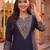 women ethnic motifs embroidered regular thread work kurta with trousers