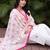 women floral embroidered regular thread work cotton kurta with trousers & with dupatta