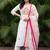 women floral embroidered regular thread work cotton kurta with trousers & with dupatta
