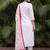women floral embroidered regular thread work cotton kurta with trousers & with dupatta