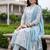 women floral printed empire cotton kurta with trousers & with dupatta