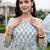 women floral printed empire cotton kurta with trousers & with dupatta